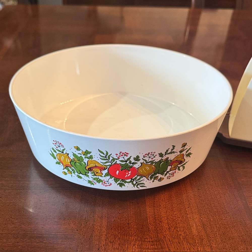 Vintage Sterilite Tablemates Spice of Life Salad Fruit Bowl and Napkin Holder